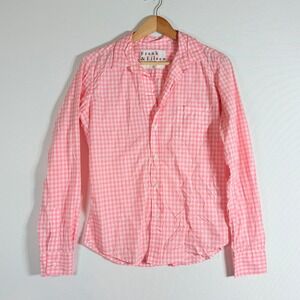 Frank & Eileen Womens Small‎ Pink Gingham Barry Button Shirt Long Sleeve FLAW